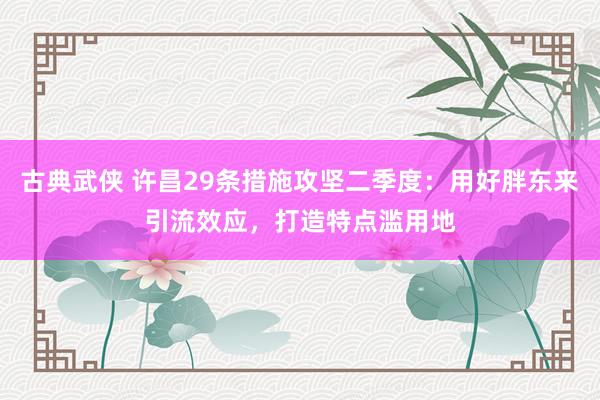 古典武侠 许昌29条措施攻坚二季度：用好胖东来引流效应，打造特点滥用地