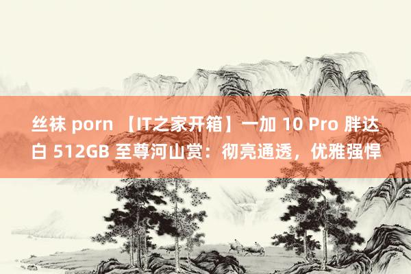 丝袜 porn 【IT之家开箱】一加 10 Pro 胖达白 512GB 至尊河山赏：彻亮通透，优雅强悍