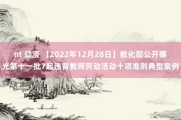 nt 动漫 【2022年12月28日】教化部公开曝光第十一批7起违背教师劳动活动十项准则典型案例